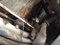 Other side of Breather Balance Pipe. Check the Handbrake Cable (cable through grommet) and Clutch Pipe (small whie)
